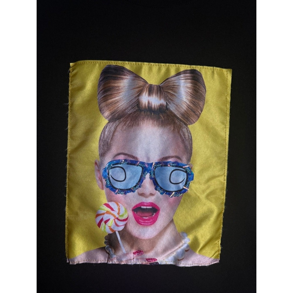 Streetwear Mistic Black Graphic T-Shirt Womens 3XL Girl Lollipop Sunglasses - Picture 3 of 7
